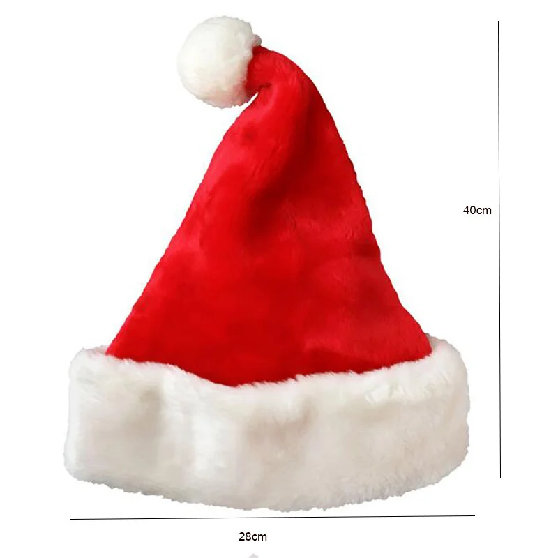 Новогодняя рождественская шапка из толстого плюша для взрослых, рождественские украшения для дома, подарок Санта-Клауса, теплая зимняя шапочка3