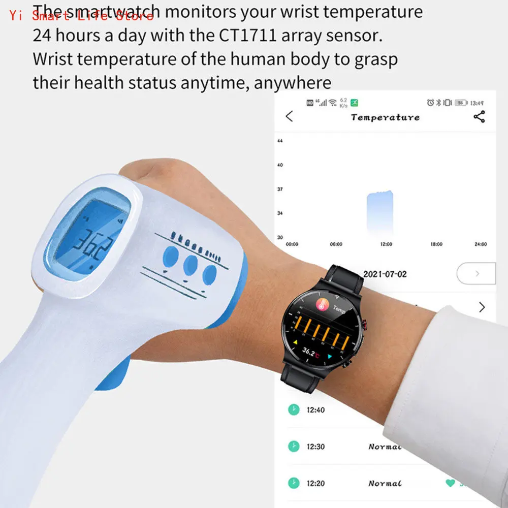 Новый 2023 Спортивный ЭКГ + PPG Смарт-Часы Кровяное Давление Сердечный Ритм Мониторинг здоровья Сна IP68 Водонепроницаемые Умные Часы Фитнес для Мужчин3