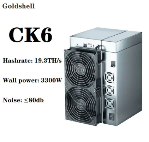 Новый Goldshell CK6 Nervos Network 19,3 Ч/с ± 5%|3300 Вт ± 5%|0,17 Вт/м ASIC Miner Суперкомпьютерный сервер CKB Miner, чем CK LITE CK50