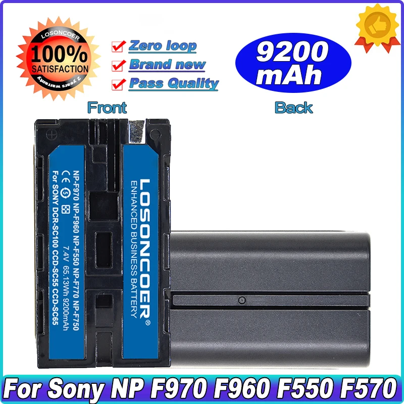 Новый Аккумулятор 9200 мАч NP-F750 NP-F770 Аккумулятор для Sony NP F970 F960 F550 F570 F770 MC1500C QM91D CCD-RV100 TRU47E MVC-FD73 CCD-SC50
