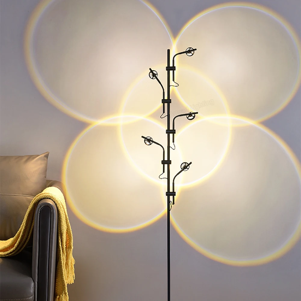 Новый Итальянский дизайн, Радужный современный светодиодный напольный светильник 10 Вт, Проекция закатов, Светильник для гостиной, Светильник для спальни, торшер5