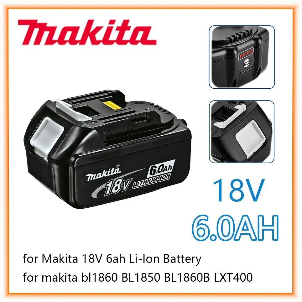Оригинальная литий-ионная аккумуляторная батарея Makita 18V 6000 мАч Сменные батарейки для дрели 18v BL1860 BL1830 BL1850 BL1860B0
