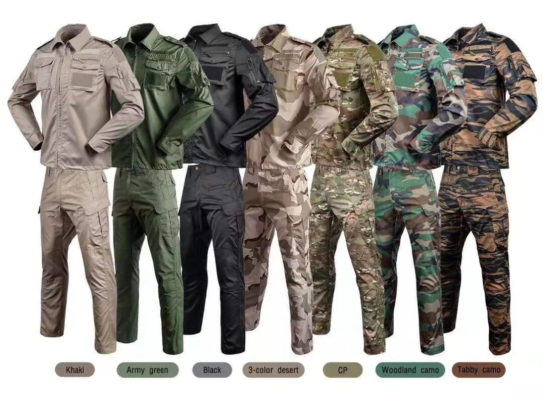 Открытый Военный тактический костюм, Мужской вездеходный камуфляжный костюм, многоцветное пальто с лацканами, Мужской комплект из двух предметов с несколькими карманами на молнии MC5