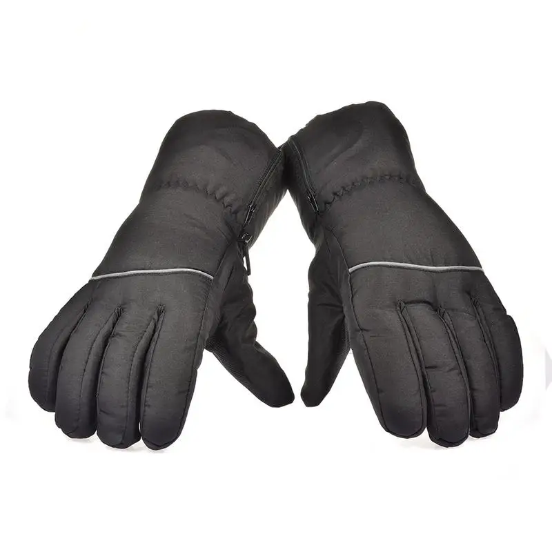 Перчатки с подогревом от батареи, Теплые водонепроницаемые электрические перчатки, Черные перчатки с подогревом, Перчатки с быстрым нагревом, Эластичный ремешок на запястье, зима1