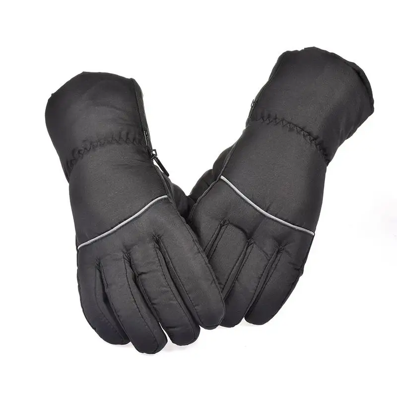 Перчатки с подогревом от батареи, Теплые водонепроницаемые электрические перчатки, Черные перчатки с подогревом, Перчатки с быстрым нагревом, Эластичный ремешок на запястье, зима2