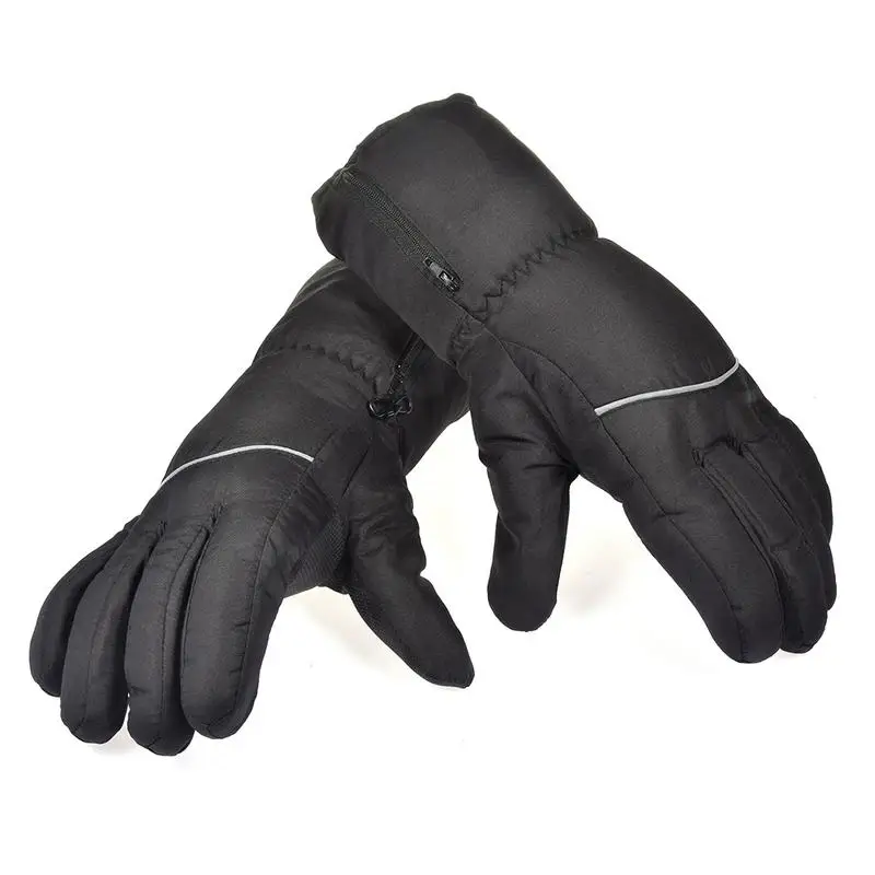 Перчатки с подогревом от батареи, Теплые водонепроницаемые электрические перчатки, Черные перчатки с подогревом, Перчатки с быстрым нагревом, Эластичный ремешок на запястье, зима3