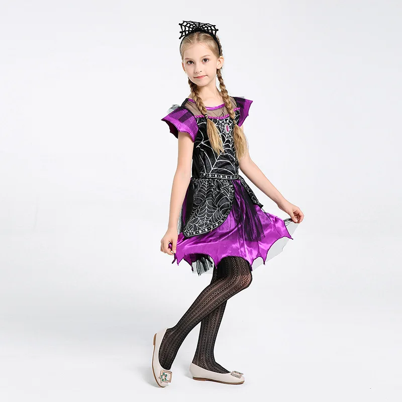 Платье Принцессы Ведьмы на Хэллоуин для Маленьких девочек, костюм Ведьмы для Косплея, Детские платья Принцессы Вампиров, детская одежда для вечеринок1