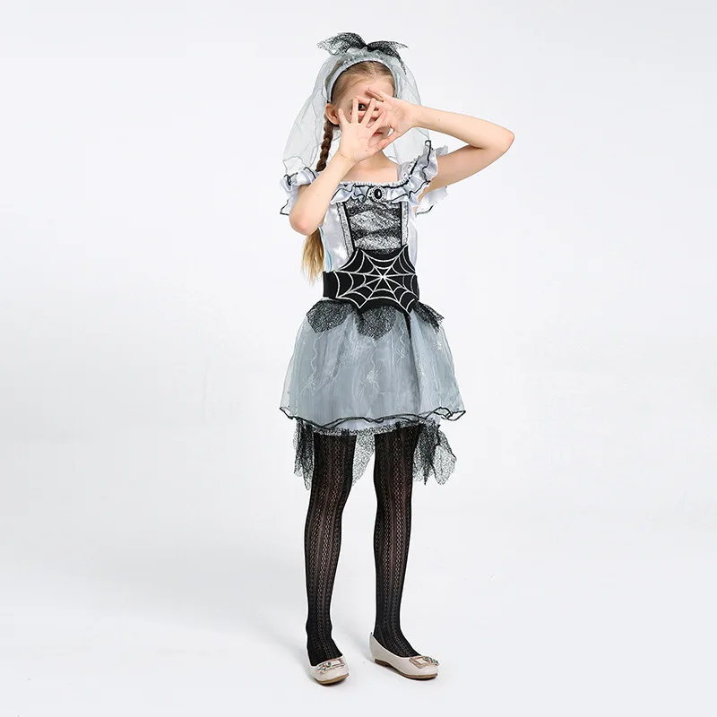Платье Принцессы Ведьмы на Хэллоуин для Маленьких девочек, костюм Ведьмы для Косплея, Детские платья Принцессы Вампиров, детская одежда для вечеринок2