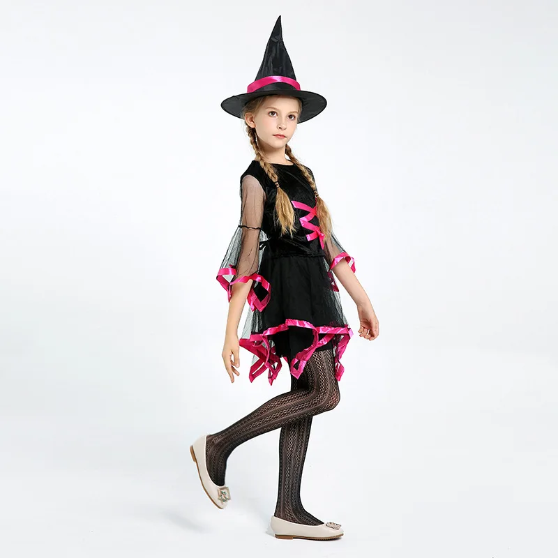 Платье Принцессы Ведьмы на Хэллоуин для Маленьких девочек, костюм Ведьмы для Косплея, Детские платья Принцессы Вампиров, детская одежда для вечеринок3