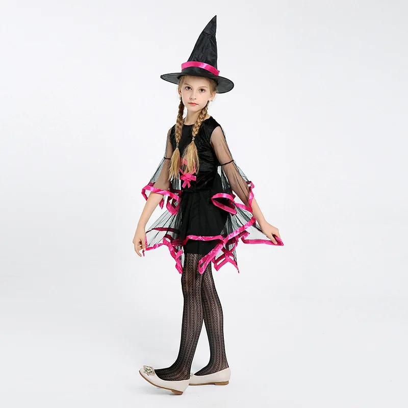 Платье Принцессы Ведьмы на Хэллоуин для Маленьких девочек, костюм Ведьмы для Косплея, Детские платья Принцессы Вампиров, детская одежда для вечеринок5