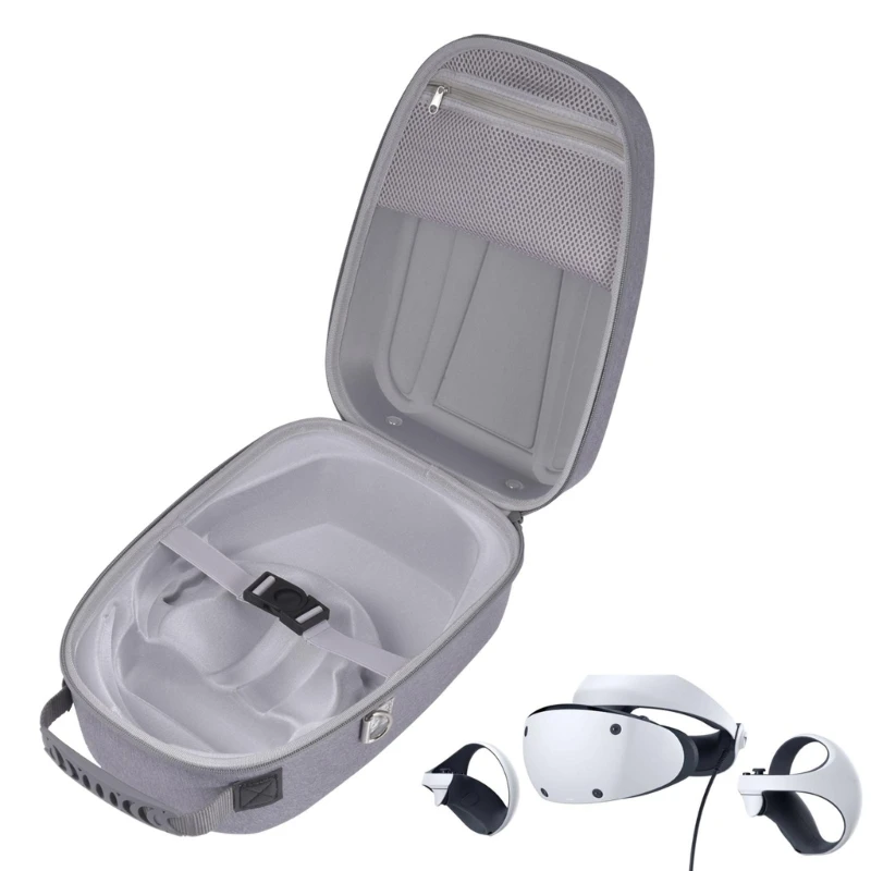 Портативная дорожная коробка, EVA сумка, крышки для линз для PS VR2, коробка для гарнитуры, органайзеры на молнии, легко открывающийся, закрывающийся жесткий держатель2