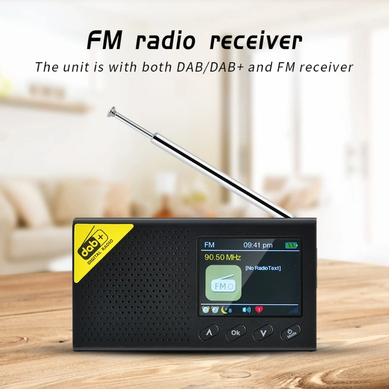 Портативное цифровое радио Bluetooth DAB / DAB + и FM-приемник, Перезаряжаемое Легкое домашнее радио0