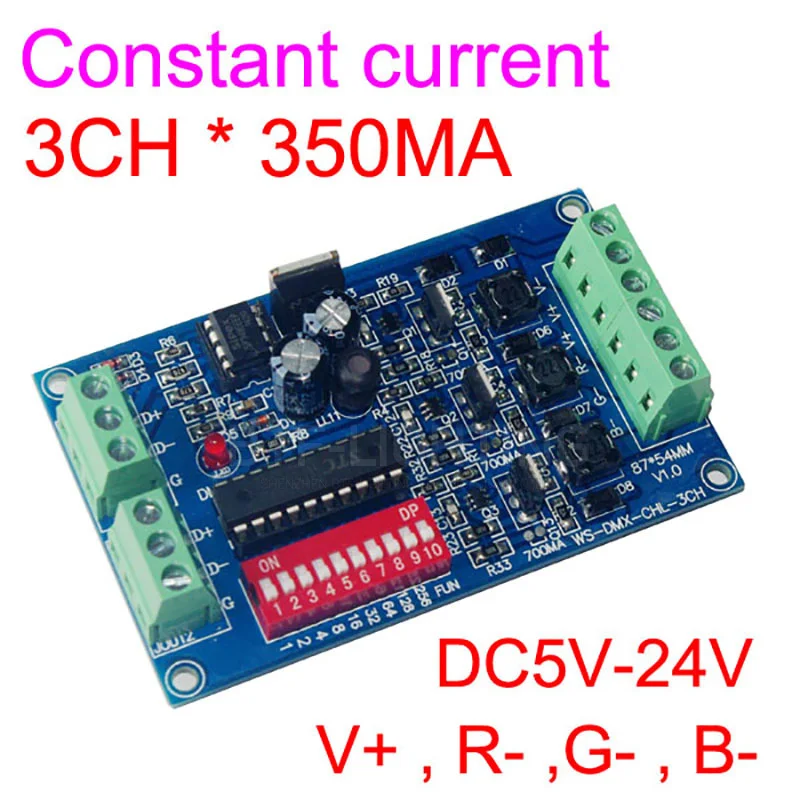 Постоянный ток 3CH 4CH Easy DMX DMX512 светодиодный декодер 350MA 700MA DMX контроллер3
