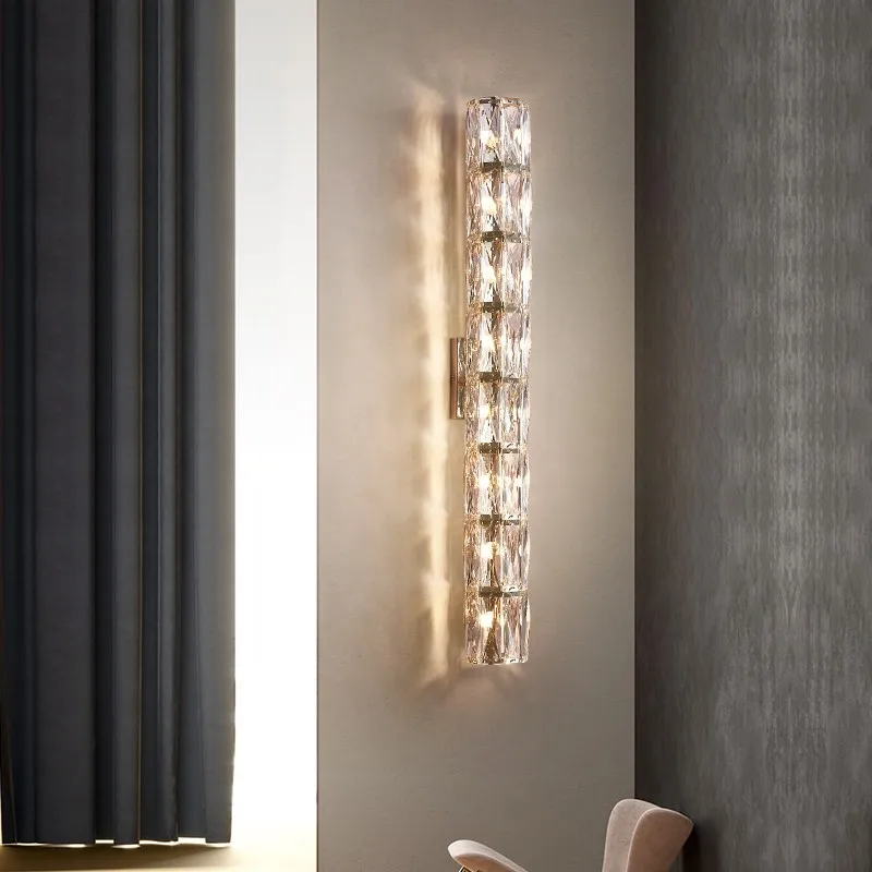 Прикроватный бра для спальни Современная минималистичная атмосфера Лампы для коридора Между Рядами Роскошный Декоративный Хрустальный Свет для Гостиной2