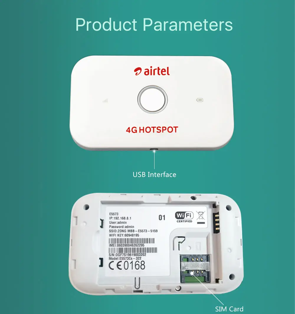 Разблокированный Портативный WiFi-маршрутизатор Airtel E5573 E5573Cs-609, Мобильная точка доступа, Беспроводной карманный маршрутизатор 4G LTE2