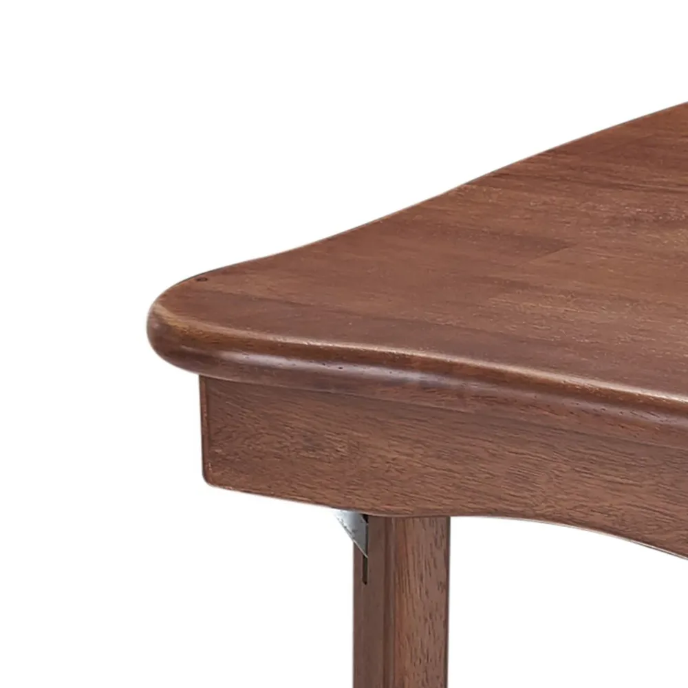 Раскладной карточный столик из твердой древесины с классическим зубчатым краем - отделка из фруктового дерева 2