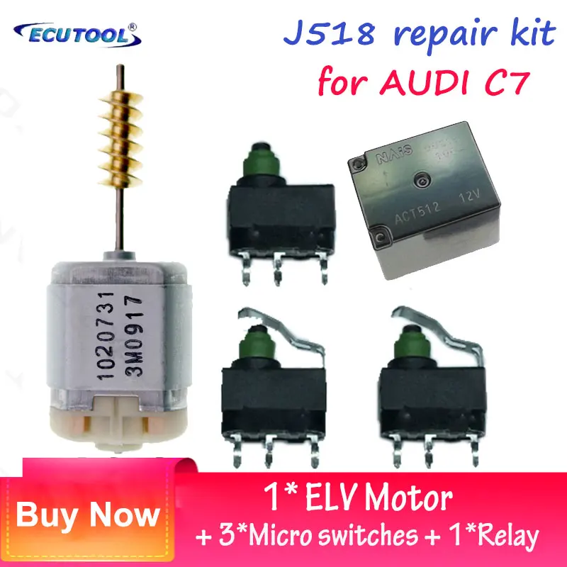 Ремкомплект ECUTOOL J518 для Audi A8 C7 Q7 ELV Мотор OE 410009011 1020731 + Реле ACT512 12V + Микропереключатели0