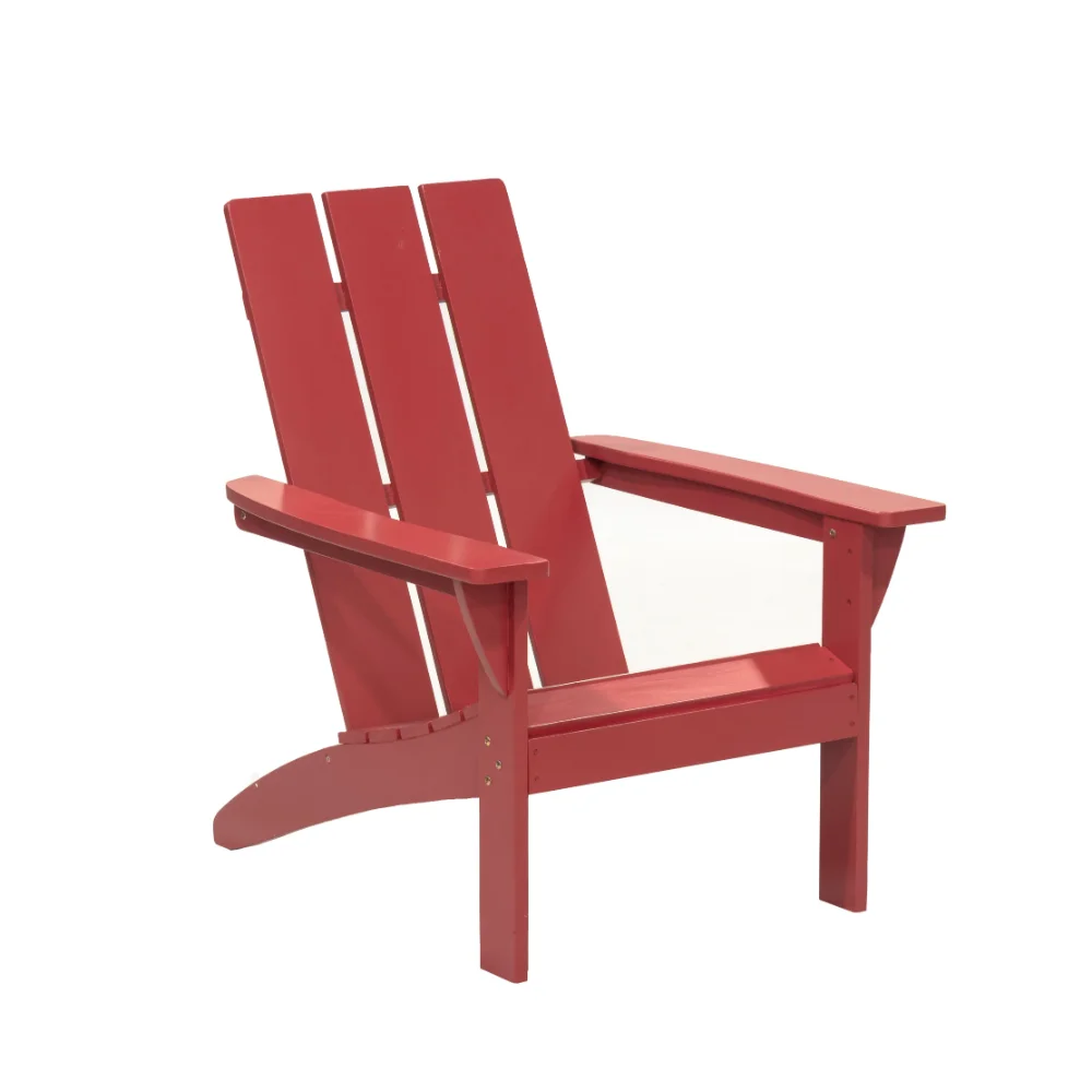 Садовая мебель для внутреннего/наружного дворика, деревянный стул Adirondack, устойчив к атмосферным воздействиям-красный2