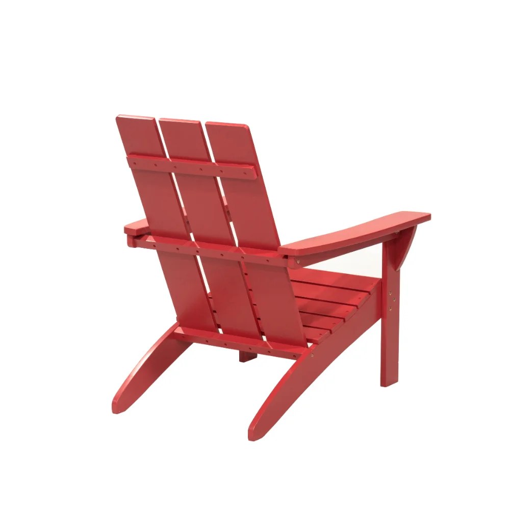 Садовая мебель для внутреннего/наружного дворика, деревянный стул Adirondack, устойчив к атмосферным воздействиям-красный3