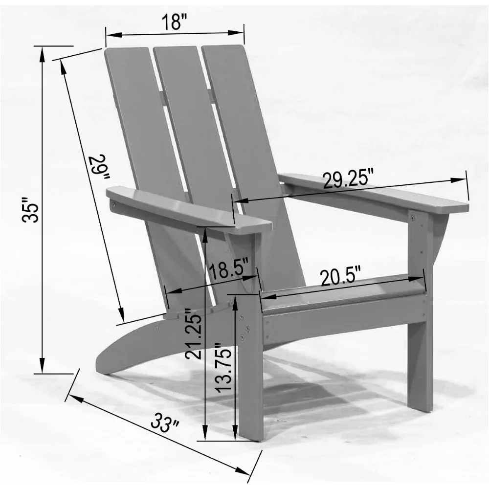 Садовая мебель для внутреннего/наружного дворика, деревянный стул Adirondack, устойчив к атмосферным воздействиям-красный4