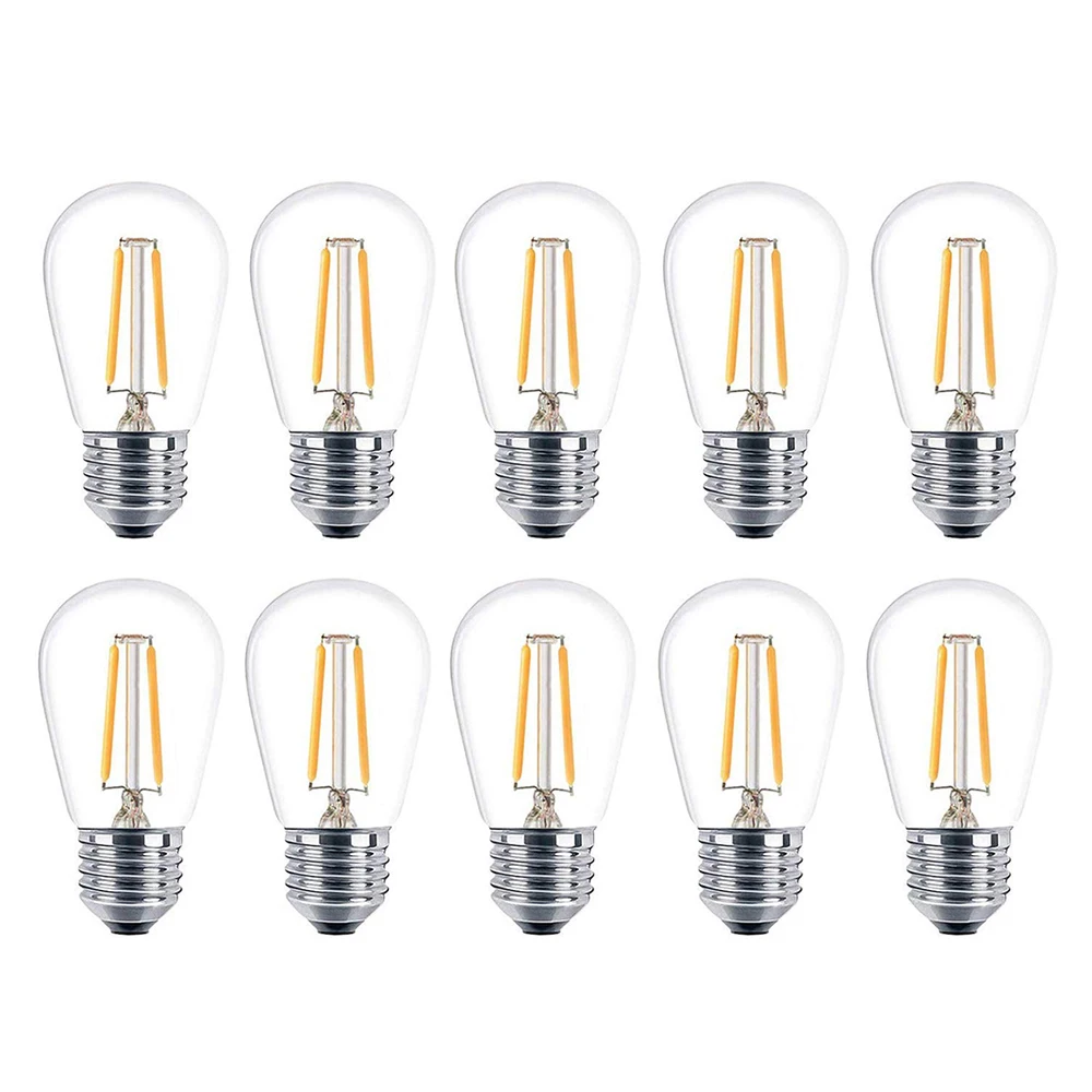 Светодиодные Сменные Лампочки S14 Небьющиеся Теплые Белые 2700K E27 Винтажные светодиодные Лампы Эдисона для Наружного Сада, Двора, Струнных Светильников1