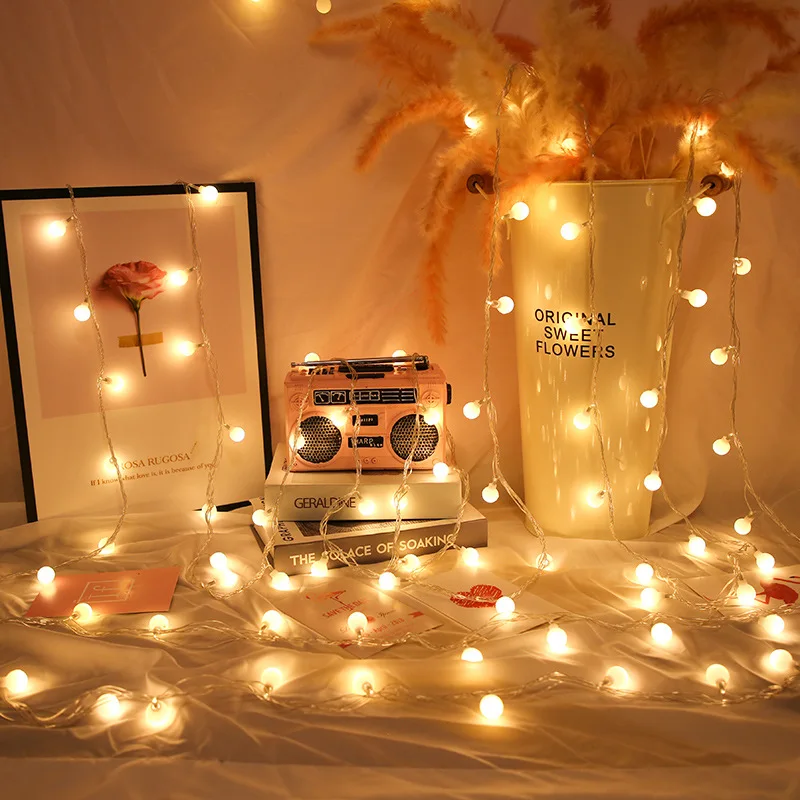 Светодиодный шар гирлянды на батарейках свадебная вечеринка сказочные рождественские огни спальня украшения сада свет строки2