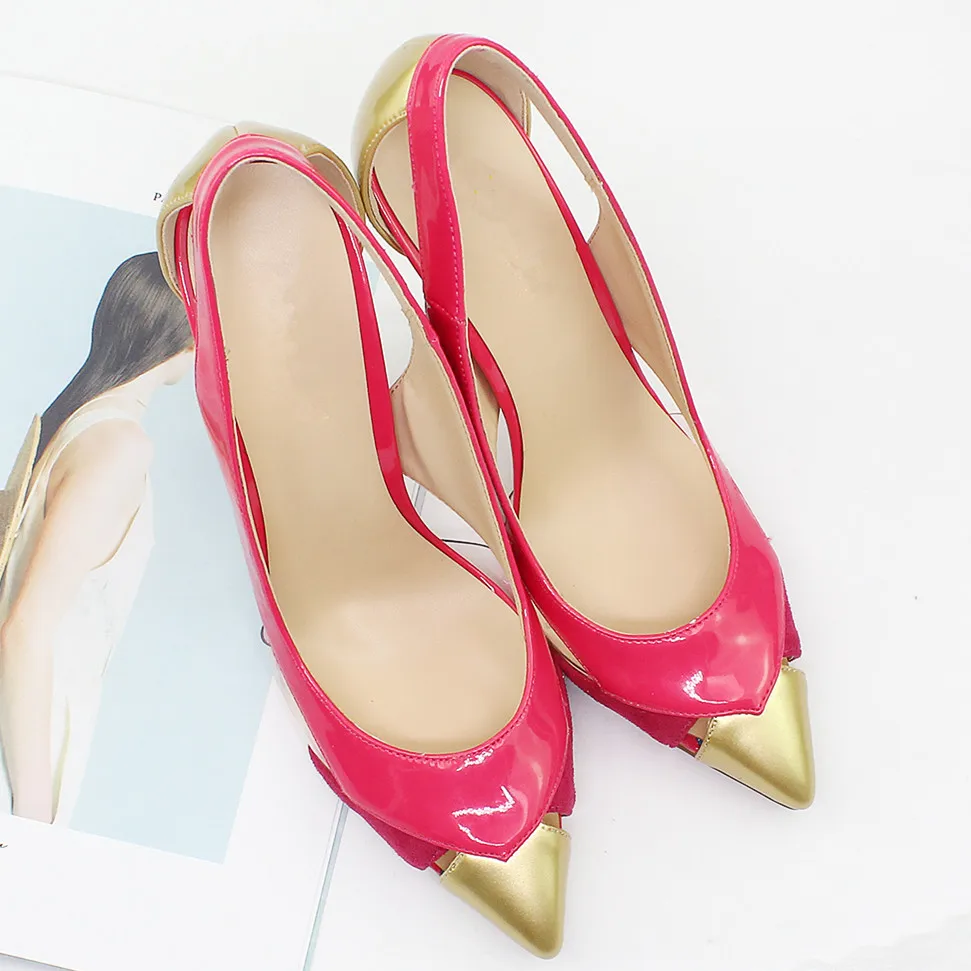Сексуальный Дизайн, разноцветные туфли-лодочки на высоком каблуке 12 см, модные женские туфли-лодочки с острым носком для Свадебного банкета, Женская обувь Большого Размера C008B2