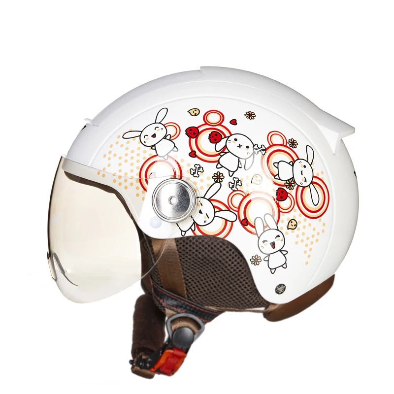 Сертификация шлема в горошек Электромобиль Серый мотоциклетный шлем Половина шлема Зима Теплая Женская Универсальная батарея Four Seasons1