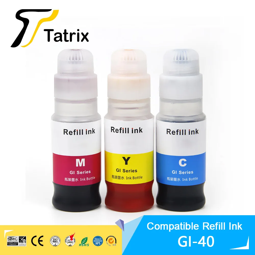 Совместимые чернила для заправки бутылок Tatrix GI-40 GI40 на водной основе для Canon PIXMA G5040 G6040 tinta para impresora для печати чернилами1