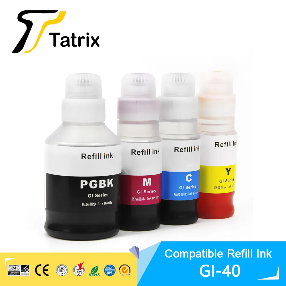 Совместимые чернила для заправки бутылок Tatrix GI-40 GI40 на водной основе для Canon PIXMA G5040 G6040 tinta para impresora для печати чернилами2
