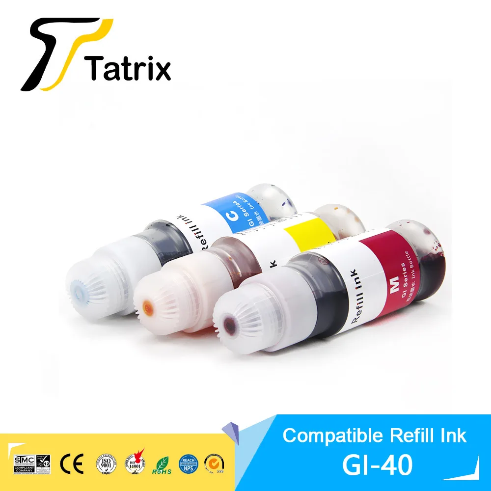 Совместимые чернила для заправки бутылок Tatrix GI-40 GI40 на водной основе для Canon PIXMA G5040 G6040 tinta para impresora для печати чернилами3