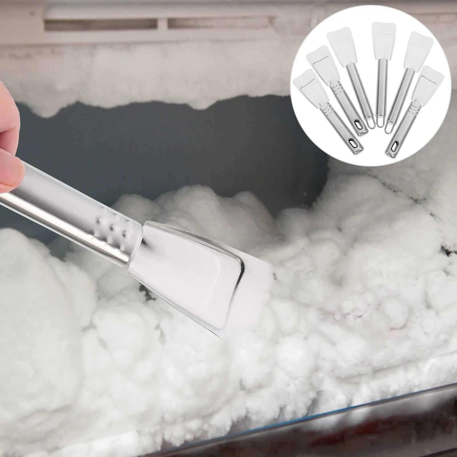 Совок для размораживания льда в домашних условиях из нержавеющей стали для удаления морозильной камеры Скребок для удаления льда с холодильника Ручной размораживатель холодильника4