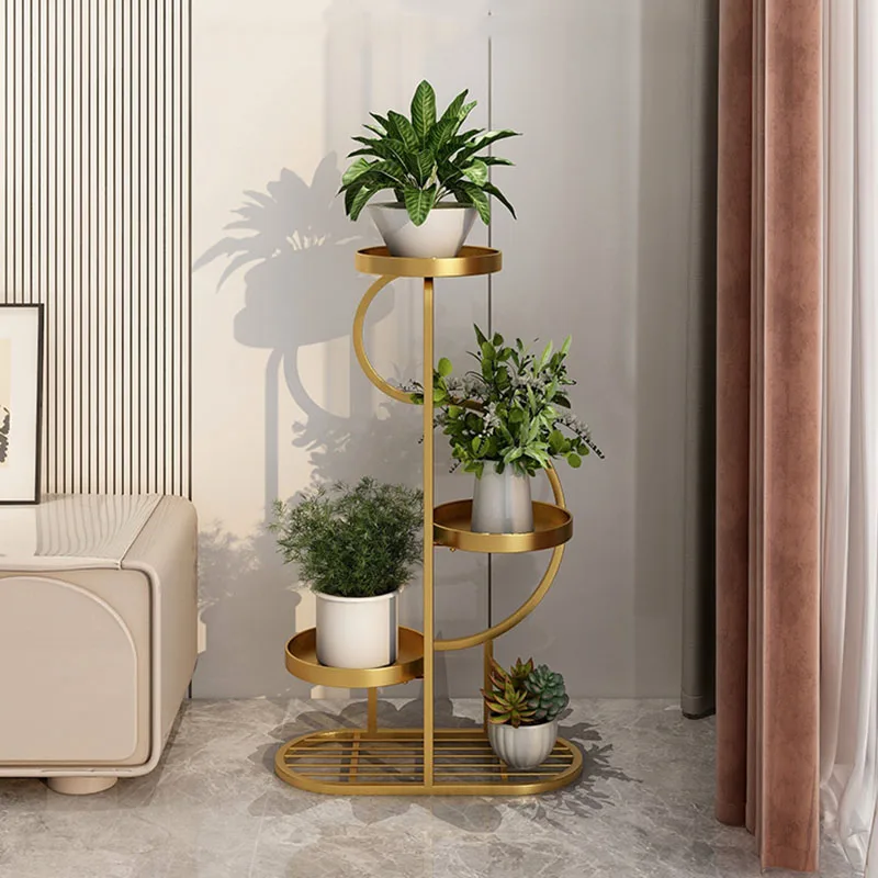 Современная Металлическая Подставка Для Цветов, Крытая Полка для растений Black Lady, Многоэтажная Мебель для балкона Luxry Mensole Per Piante2