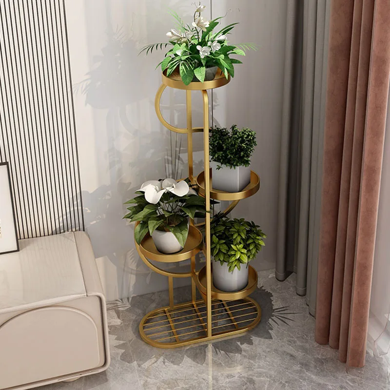 Современная Металлическая Подставка Для Цветов, Крытая Полка для растений Black Lady, Многоэтажная Мебель для балкона Luxry Mensole Per Piante3
