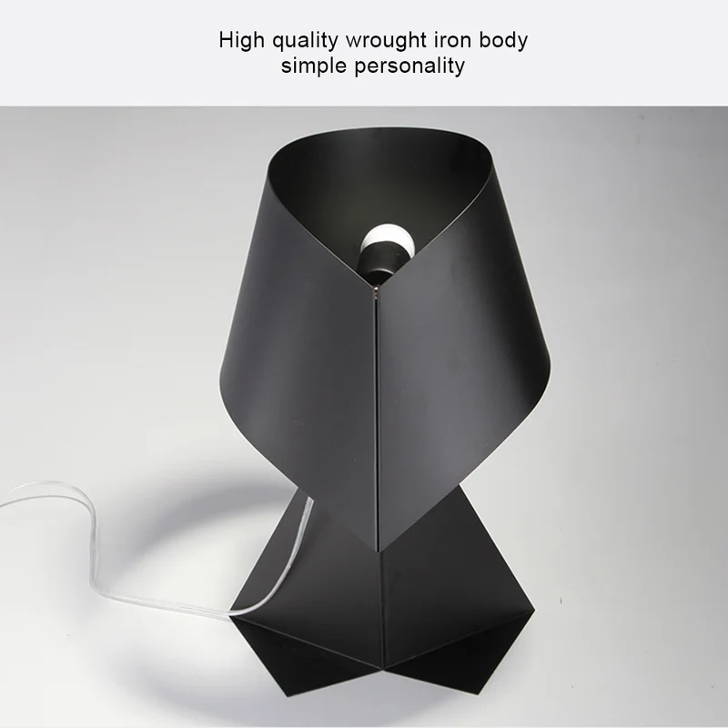 Современная минималистичная черно-белая настольная лампа Оригами E27, светодиодный декоративный светильник для гостиной, настольные лампы для спальни, гималаи3