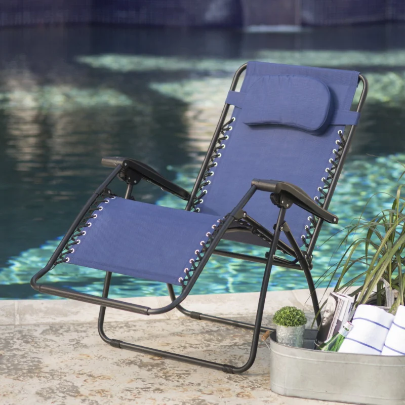 Спортивный негабаритный стул с нулевой гравитацией - Синяя Уличная мебель, Пляжный стул, Уличный стул, Складной стул0