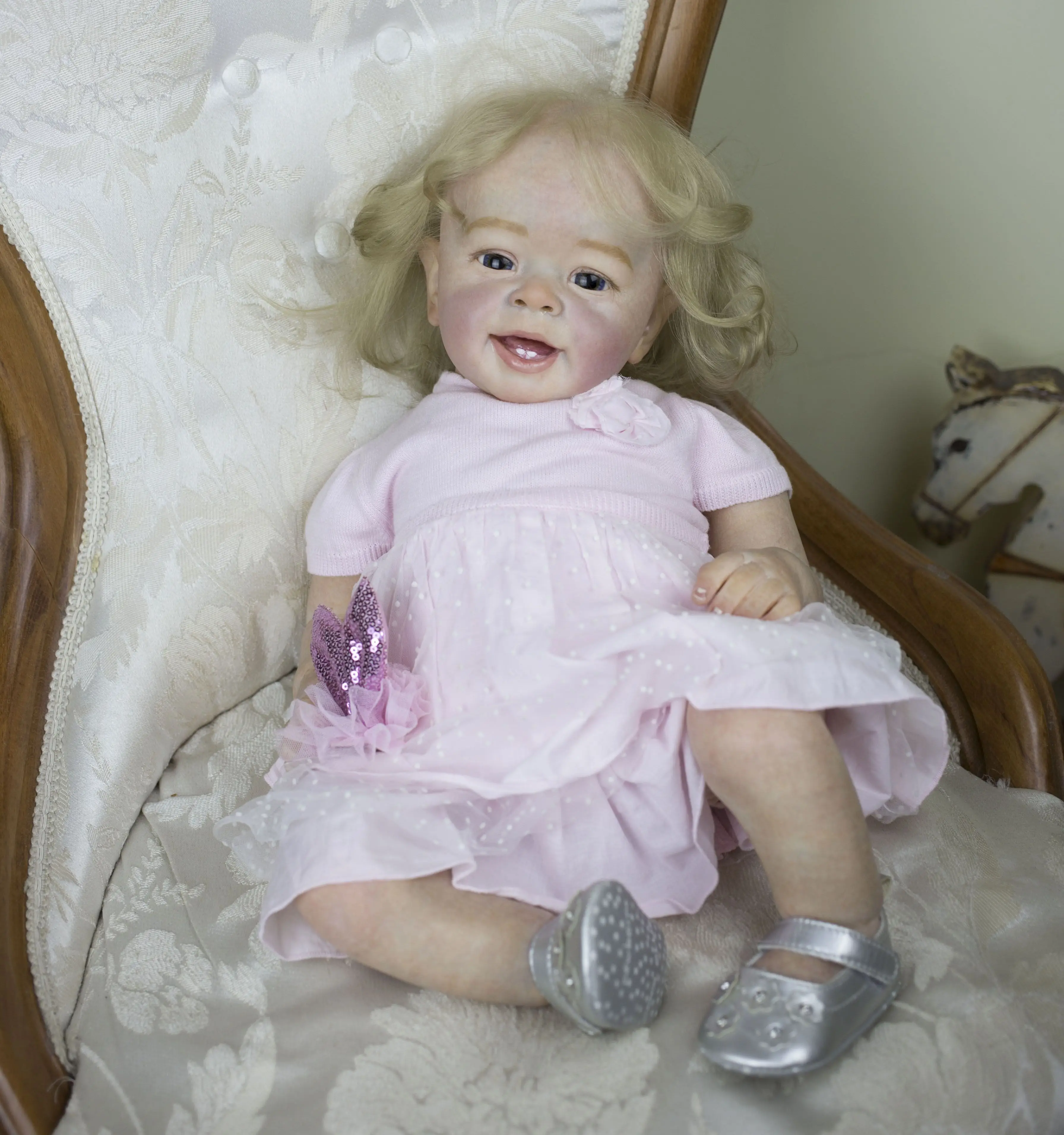 Сэнди 60 см Янник Возрожденная Малышка Принцесса Кукла Светлые Волосы 3D Кожа с Видимыми Венами Высококачественная Коллекционная Художественная кукла3