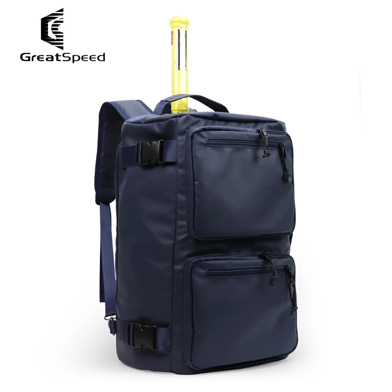 Теннисный рюкзак большой емкости из водонепроницаемой ткани с 2 пакетами, Многофункциональный, 3 Вида использования, спортивная сумка Tenis Raquete, Синяя сумка через плечо, Сумочка5