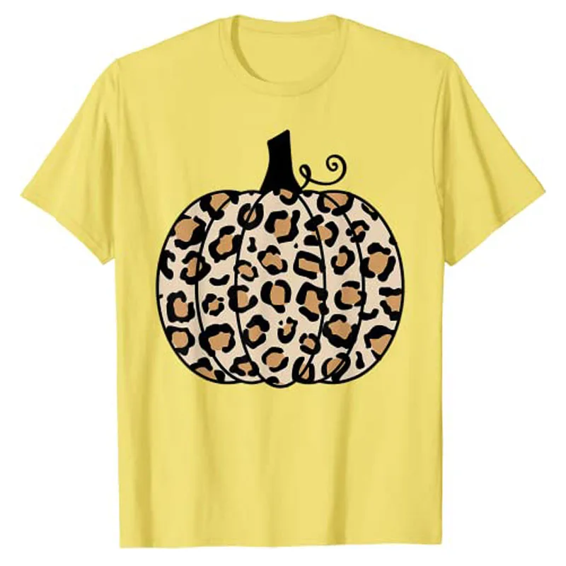 Тыквенный Леопардовый Принт на День Благодарения, Осенняя Женская футболка для девочек-подростков, Графическая Футболка Y2k, Топ, Блузки с коротким рукавом, Подарки, Базовая одежда3