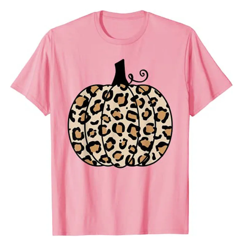 Тыквенный Леопардовый Принт на День Благодарения, Осенняя Женская футболка для девочек-подростков, Графическая Футболка Y2k, Топ, Блузки с коротким рукавом, Подарки, Базовая одежда5