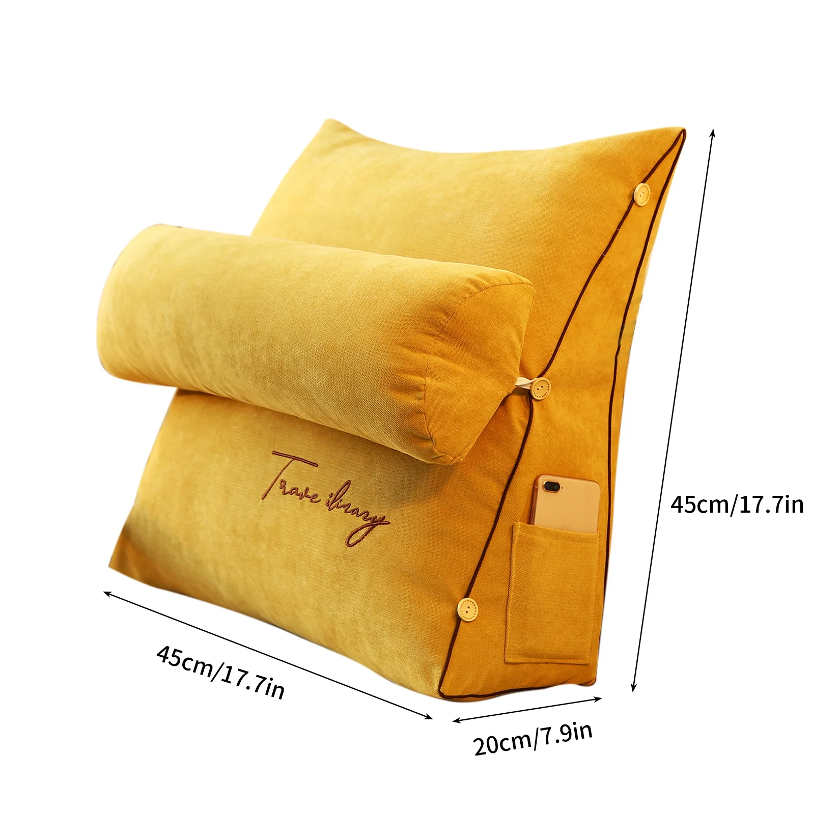 Удобная Мягкая подушка для чтения, Большая Клиновидная спинка для взрослых, подушка для гостиной, подушка для поддержки спины, подушка для сидения в кровати5