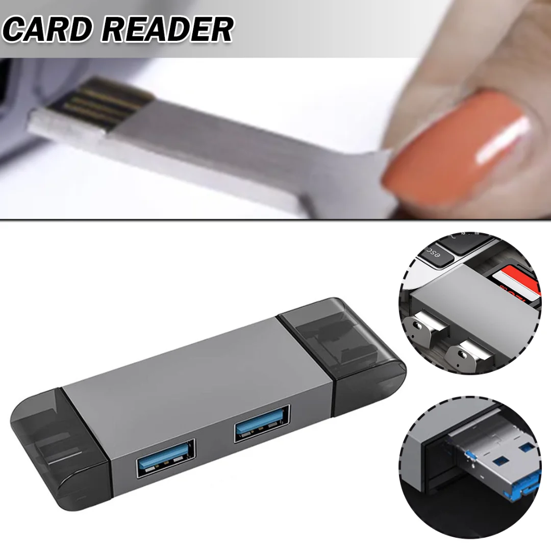 Устройство чтения карт USB 3.0, USB-C, Micro SD TF OTG, смарт-адаптер памяти, ноутбук, тонкая работа и хорошая производительность, простота в использовании Серый2