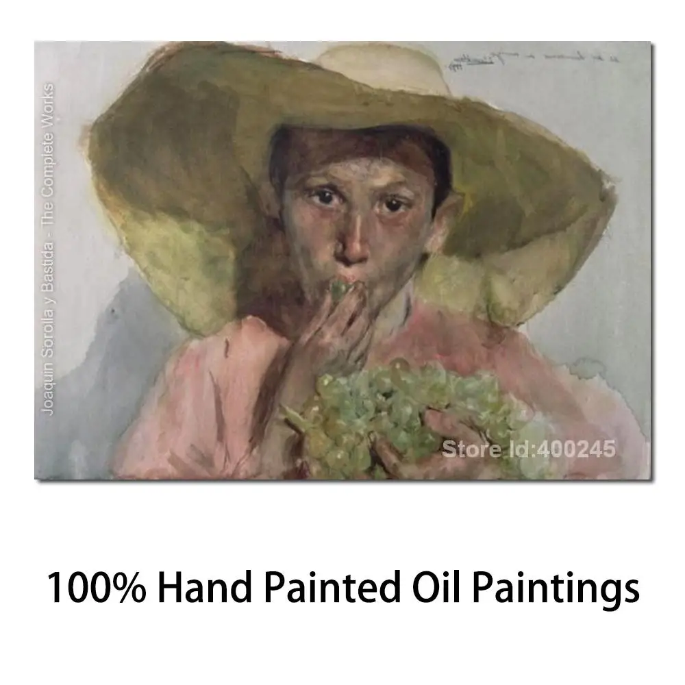 Хоакин Соролла и Бастида, картины мальчика, поедающего виноград, современный художественный пейзаж, Высококачественная ручная роспись0