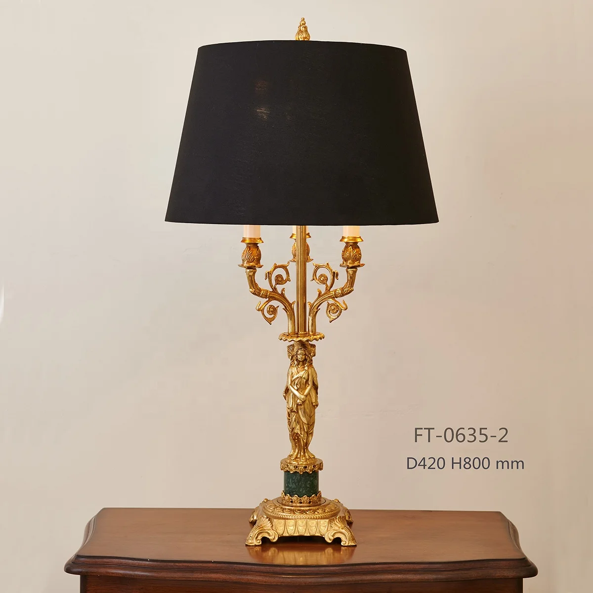 настольная лампа из латуни или меди с хрусталем ручной работы из воска с французским классическим абажуром из латуни5